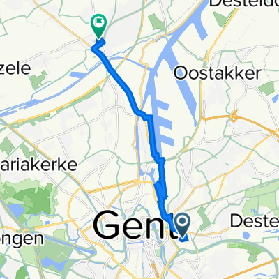 Bouwmeestersstraat 41, Gent naar Fortune de Kokerlaan 11, Evergem