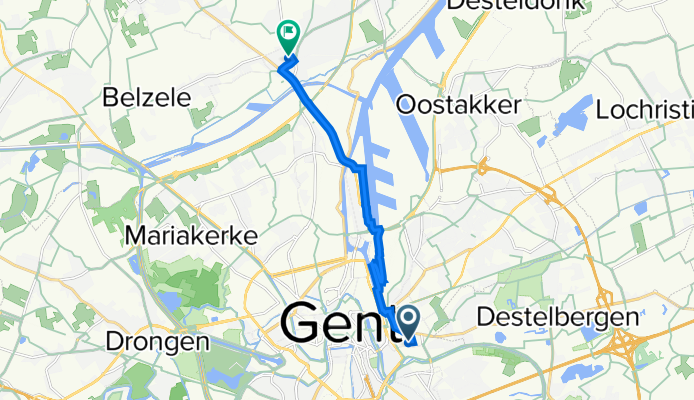 Bouwmeestersstraat 41, Gent naar Fortune de Kokerlaan 11, Evergem