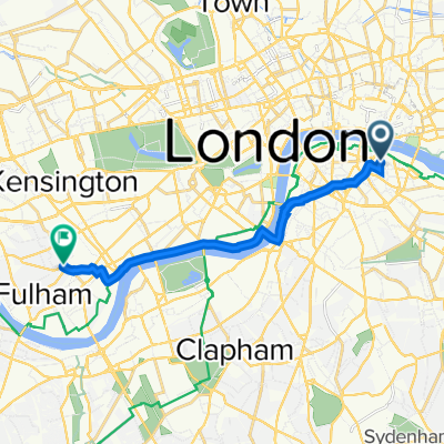 Great Maze Pond, London to Jerdan House, North End Road, London