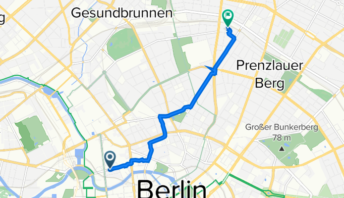 Reinhardtstraße 29C, Berlin nach Gethsemanestraße 11, Berlin