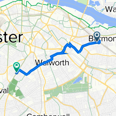 Spa Road 130 to Kennington Park Road 122