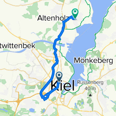Beethovenweg 53 nach Wilhelminenstraße 43, Kiel nach Beethovenweg 53, Kiel