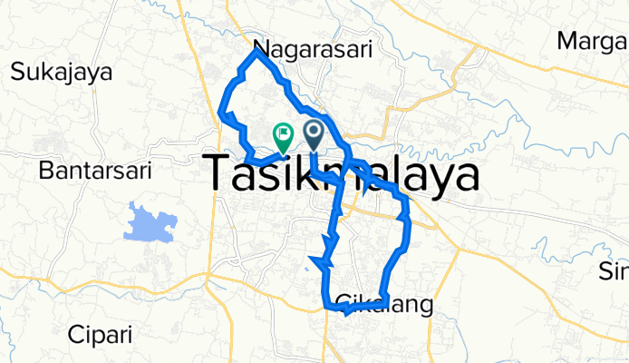M6H8+356, Kecamatan Cihideung to Jalan Ampera 25, Kecamatan Cipedes