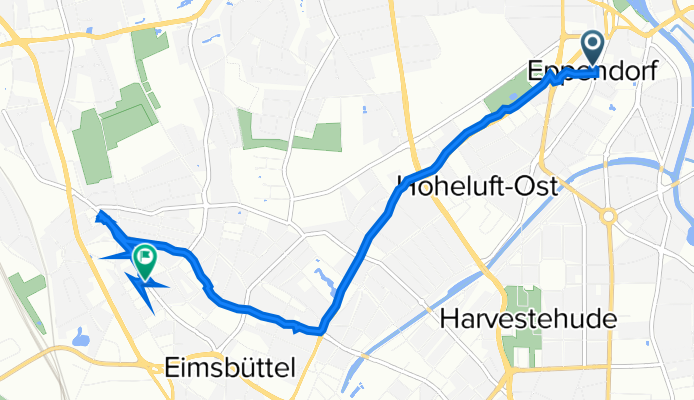 Eppendorfer Landstraße 77, Hamburg nach Lappenbergsallee 45, Hamburg