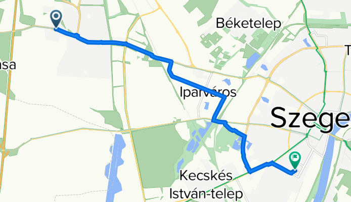 Széksósi út 45., Kiskundorozsma to Apáca utca 25., Szeged