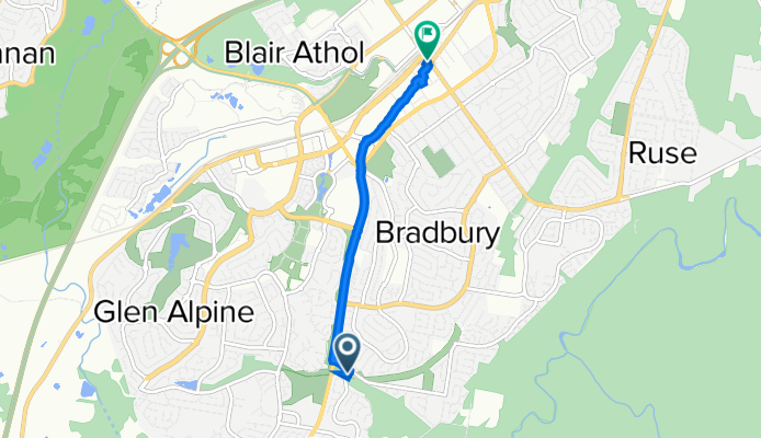 22 Saint Helens Park Dr, St Helens Park to 1 Broughton St, Campbelltown