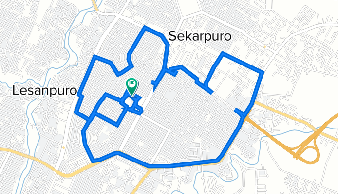 Jalan Danau Sarangan Atas A28, Kecamatan Kedungkandang to Jalan Danau Sarangan Atas, Kecamatan Kedungkandang