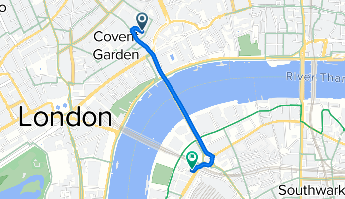 6 Catherine St, London to 1 Casson Sq, London
