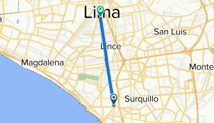 Ruta desde Avenida Arequipa 5225, Miraflores