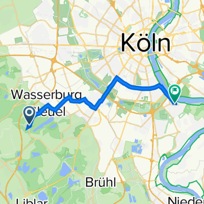Wendelinusstraße 53, Hürth to Hauptstraße 128, Köln