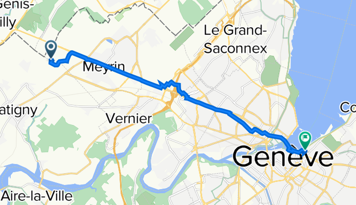 Route Becquerel, Meyrin to Rue Muzy 10, Geneva