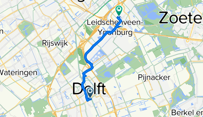 Zuidwal, Delft naar Piet Baarslaan 25, Den Haag