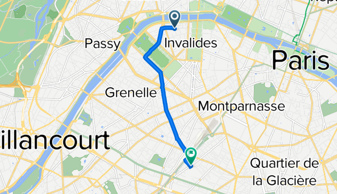 13 Rue Malar, Paris à 169 Rue Raymond Losserand, Paris