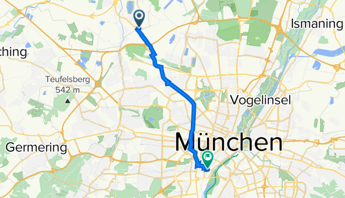 Karl-Theodor-Straße 22, Karlsfeld nach Thalkirchner Straße 81, München