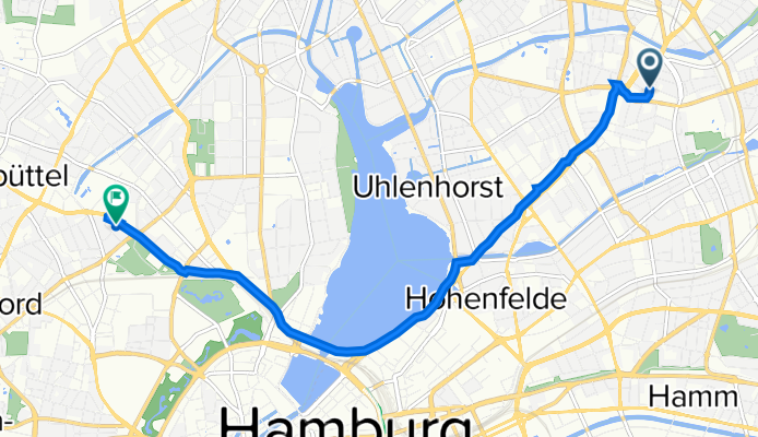 Beimoorstraße 33, Hamburg nach Schäferkampsallee 29, Hamburg