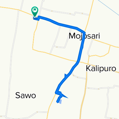 Jalan Raya Pekukuhan 22, Kecamatan Mojosari to Jalan Raya Pekukuhan 22, Kecamatan Mojosari