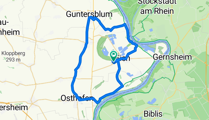 Eich-Rheindürkheim-Osthofen-Guntersblum-Eicher See-35 km