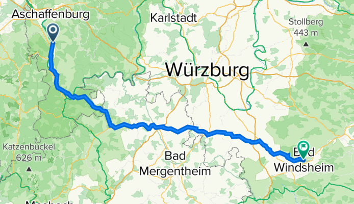 Großwallstadt nach An der Alten Weed 5, Bad Windsheim