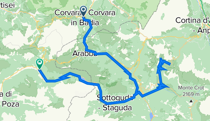 Covara to Caprile; climb Giau; climb Fedaia; Canazei finish