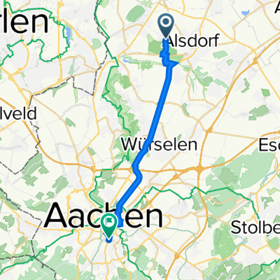 Alte Aachener Straße 25, Alsdorf nach Neustraße 58, Aachen