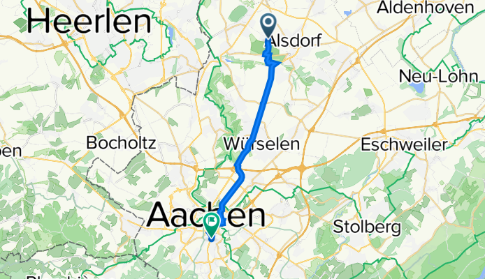 Alte Aachener Straße 25, Alsdorf nach Neustraße 58, Aachen