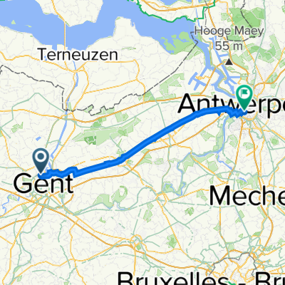 Pakketbootpad, Gent naar Bouwmeestersstraat 12, Antwerpen