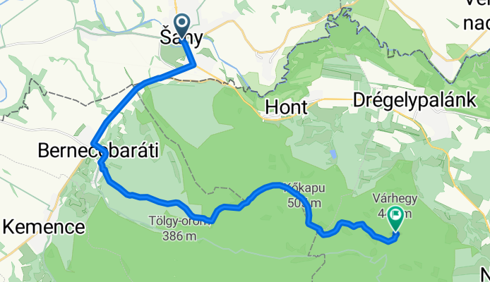 Šahy - Homok - Berneceberáti - Major kereszt - hrad Drégely (HU)