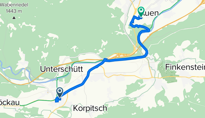 Riegersdorf 121, Arnoldstein nach Triglavstraße 31–53, Villach