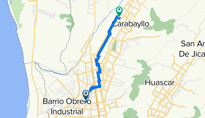De La Católica 32, Lima a Calle Campos Eliseos 120, Carabayllo