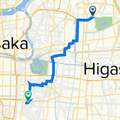 国道163号, 大阪市鶴見区 to 上本町6丁目5-28, 大阪市天王寺区