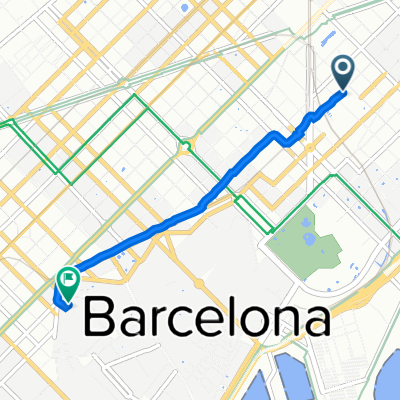 Carrer de Sancho de Àvila, 52, Barcelona a Passatge de Sant Bernat, 5, Barcelona