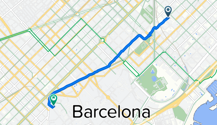 Carrer de Sancho de Àvila, 52, Barcelona a Passatge de Sant Bernat, 5, Barcelona