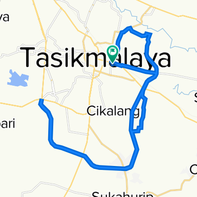 Jl. Kebon Tiwu I No. 2, Kota Tasikmalaya to Jalan Kebon Tiwu II No. 2, Kota Tasikmalaya