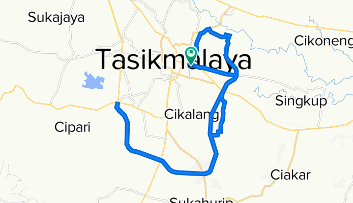 Jl. Kebon Tiwu I No. 2, Kota Tasikmalaya to Jalan Kebon Tiwu II No. 2, Kota Tasikmalaya