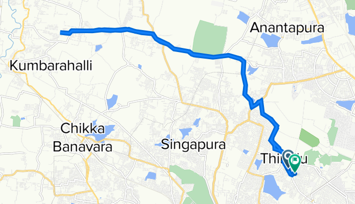 Kodigehalli Road, Bengaluru to 67, 3rd Cross Road, Bengaluru