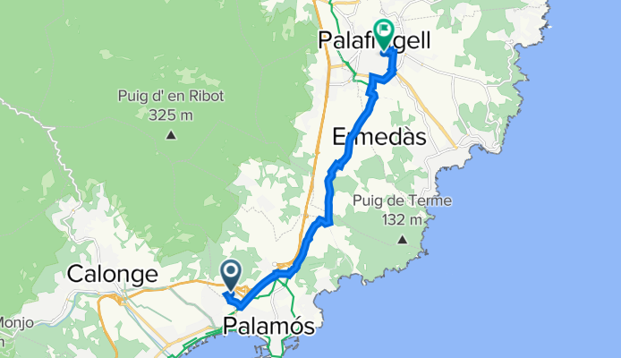 Carrer de Puig Gorgoll, 3A, Palamós naar Carrer Botines, 40, Palafrugell