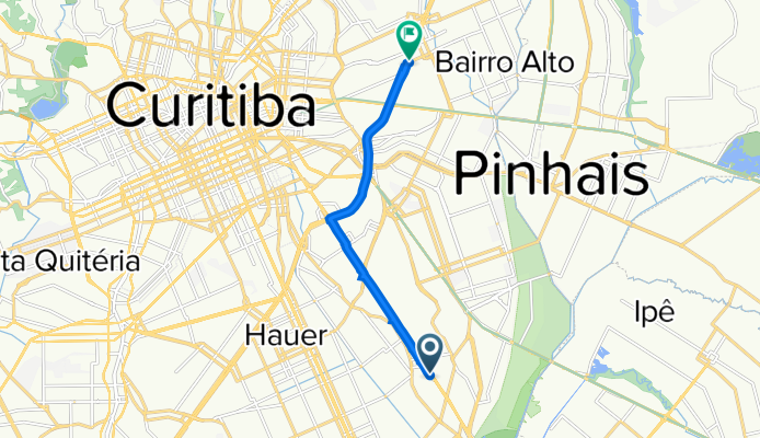 Avenida Comendador Franco, Curitiba a Rua Dante Angelote, 99, Curitiba