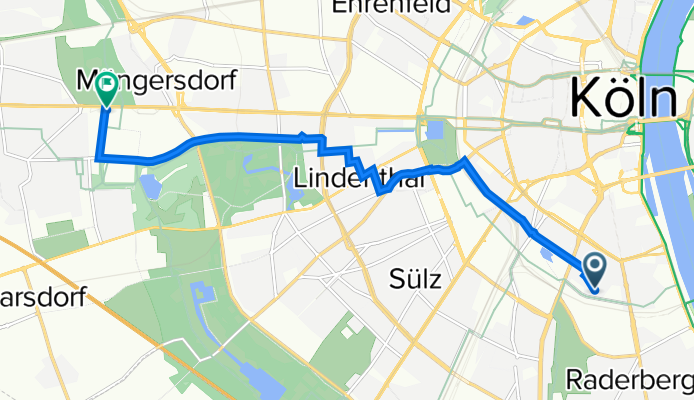 Wormser Straße 21, Köln nach Am Sportpark Müngersdorf 1, Köln