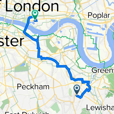 66A Upper Brockley Road, London to 1 Thomas More St, London