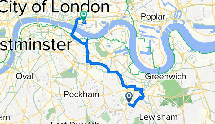 66A Upper Brockley Road, London to 1 Thomas More St, London