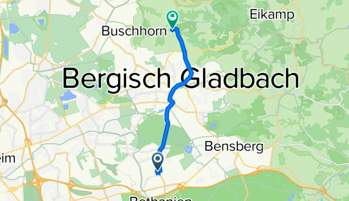 In der Taufe 5, Bergisch Gladbach nach Mutzbroicher Straße 17, Odenthal