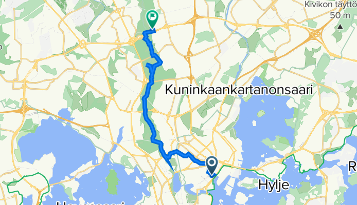 Kaikukatu 4b, Helsinki to Niittyluhdantie 6, Helsinki