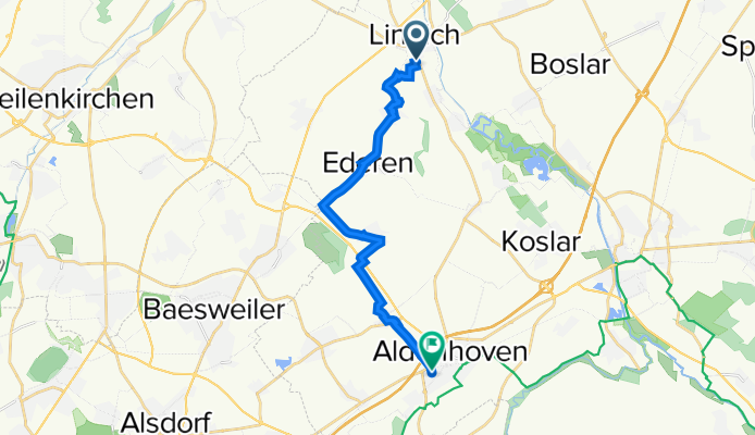 Schillerstraße 5, Linnich nach Am Alten Bahnhof 1, Aldenhoven