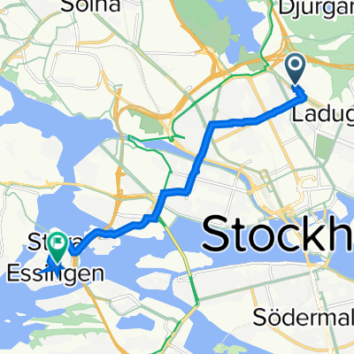 Körsbärsvägen 3, Stockholm to Essinge Kyrkväg 11, Stockholm