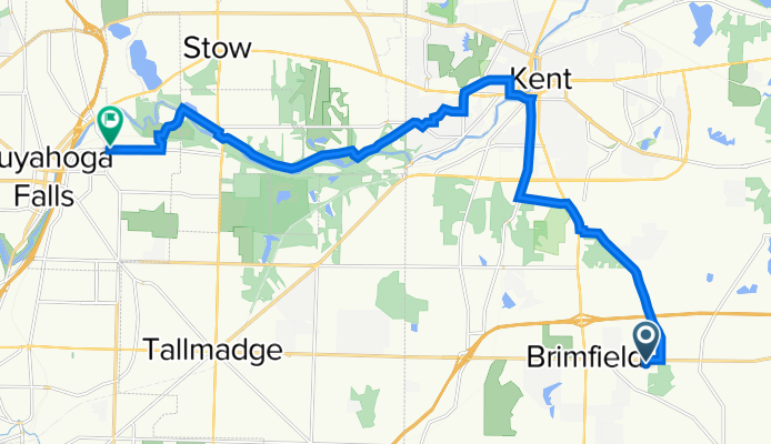 1730 Tallmadge Rd, Kent to 2416–2498 Willis St, Cuyahoga Falls