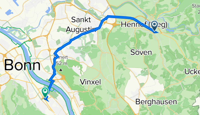 Otterweg 38, Hennef nach Kurt-Georg-Kiesinger-Allee 1, Bonn
