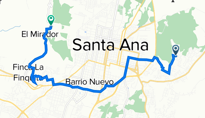 De XFR7+PX, Santa Ana a Vía sin nombre, Santa Ana