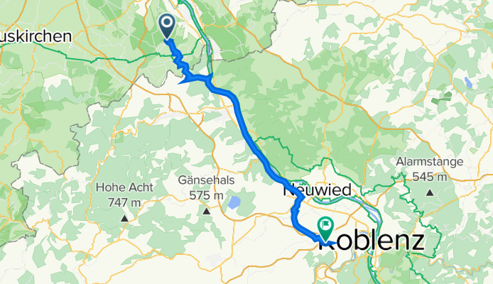 Huppenbergstraße 43, Wachtberg nach Am Autobahnkreuz 7, Koblenz