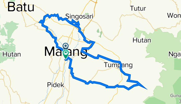 Jalan Tugu 1, Kecamatan Klojen to Jalan Kebalen Wetan 2-8, Kecamatan Kedungkandang