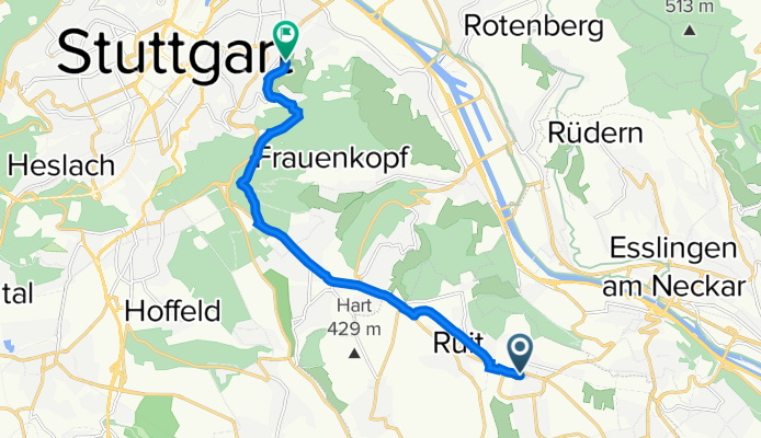 Poltawaweg 6, Ostfildern-Nellingen nach Bergstraße 78, Stuttgart